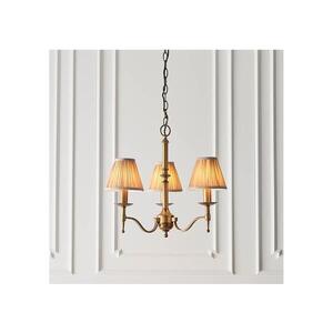 Imagine Endon 63628 - Candelabru suspendat cu lanț STANFORD 3xE14/40W/230V alamă/bej
