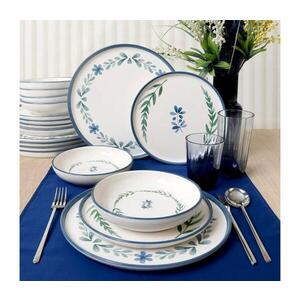 Imagine Set de cină, 18 piese, din ceramică — alb/albastru/verde