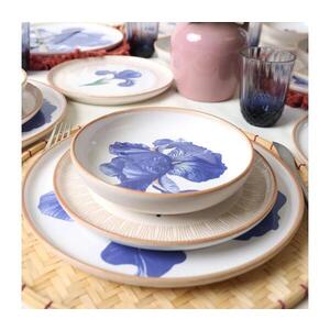 Imagine Set de veselă, 18 piese, din ceramică, alb/albastru/bej
