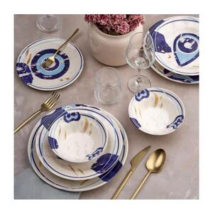 Imagine Set de masă 24 piese alb/albastru/ceramică
