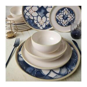 Imagine Set de masă, 24 piese, alb/albastru, ceramică