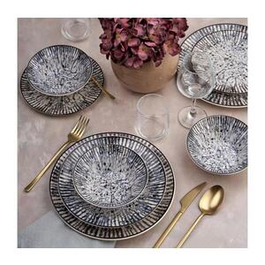 Imagine Set de veselă, 24 piese, albastru/negru/ceramică