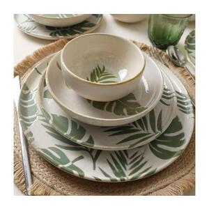 Imagine Set de veselă 24 piese alb/verde/ceramică