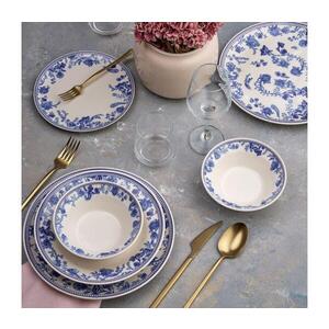 Imagine Set veselă, 24 buc., alb/albastru, ceramică