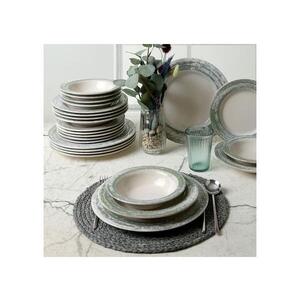 Imagine Set de veselă 24 piese, crem/verde, ceramică
