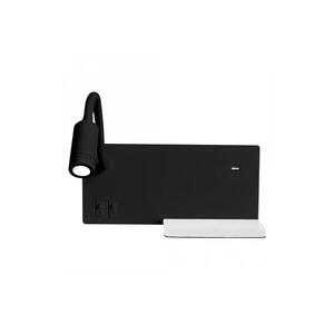 Imagine Aplica de perete LED SHELF, LED/4W+LED/5W+LED/2W/230V, negru