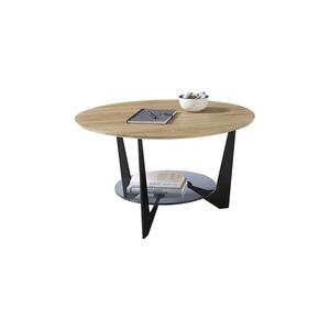 Imagine Masă de cafea MARMO, Ø 70 cm, stejar/negru