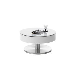 Imagine Masă de cafea BLOCK, Ø 79 cm, alb/argintiu