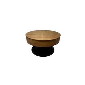 Imagine Masă de cafea extensibilă PURE cu blat elevabil, diametru 80 cm, stejar/negru