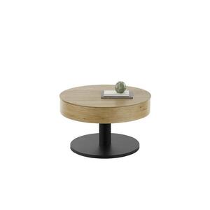Imagine Masă de cafea ELEMENT cu blat rabatabil, diametru 75 cm, finisaj stejar/negru