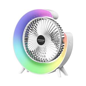 Imagine JOHNSON - lator de birou LED RGB reîncărcabil MULTICOLOR, 5W/3, 7V, 1200 mAh, diametru 14 cm, alb