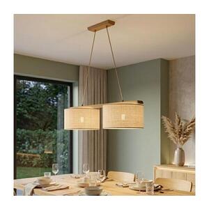 Imagine Lustră suspendată pe cablu AIDA 2xE27/15W/230V Ø 35 cm stejar/rafie