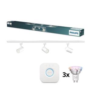Imagine Philips - Spot LED dimabil pe șină, sistem EASYLINK HUE 3xGU10/4, 7W/230V + Hue Bridge