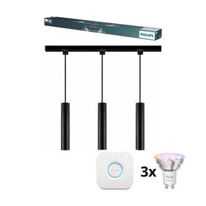 Imagine Lustră LED Philips, reglabilă, suspendată pe cablu pentru sistem de șină EASYLINK HUE 3xGU10/4, 7W/230V+Hue bridge