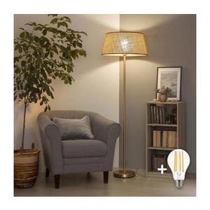 Imagine BRILAGI - Lampă de podea LED CERIA 1xE27/20W/230V Ø 50 cm bej/auriu