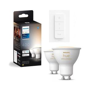 Imagine Set de 2 becuri LED dimabile Philips Hue WHITE AMB. GU10/4, 2W/230V + comutator dimmer
