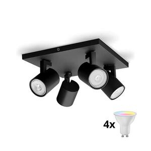 Imagine Philips - Spot LED RGBW reglabil RUNNER 4xGU10/6, 5W/230V negru