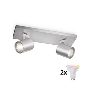 Imagine Philips - Spot LED RGBW reglabil RUNNER 2xGU10/6, 5W/230V crom mat