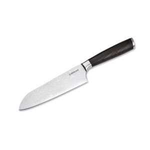 Imagine Böker - Cuțit de bucătărie santoku DAMAST, lamă din oțel damasc, 16, 5 cm, mâner din stejar