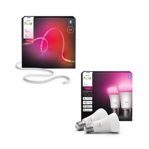 Imagine Philips -Bandă LED RGBW dimmabilă Hue FLUX 3m LED/12W/230V+2x bec inteligent E27/8, 1W