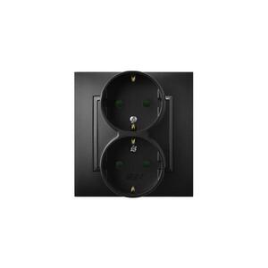 Imagine Ospel - Priză dublă casnică cu ramă Schuko 230V ARIA, neagră