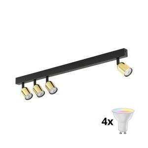 Imagine LED RGBW spot reglabil TOP 4xGU10/6, 5W/230V 2700-6500K negru/auriu