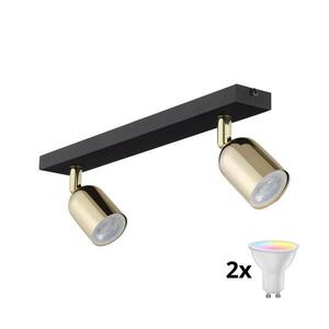Imagine Spot LED RGBW dimabil TOP 2xGU10/6, 5W/230V 2700-6500K negru/auriu