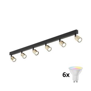 Imagine Spot LED RGBW dimabil TOP 6xGU10/6, 5W/230V 2700-6500K negru/auriu