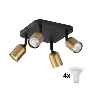 Imagine LED RGBW dimmabil spot TOP 4xGU10/6, 5W/230V 2700-6500K auriu/negru