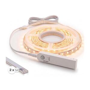 Imagine Set 1x bandă LED cu senzor FLEX LED/3, 6W/4xAA 2 m + 2x profil încastrat 1 m