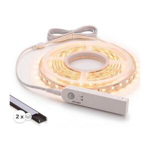 Imagine SET 1x bandă LED cu senzor FLEX LED/3, 6W/4xAA 2 m + 2x profil încastrat de 1 m