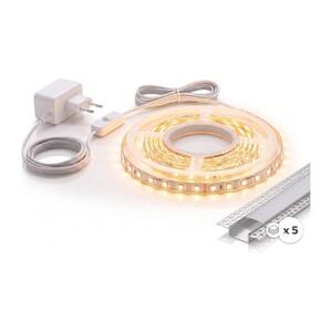 Imagine Set 1x bandă LED MYLIVING LIGHTSTRIP LED/22W/230V 5m + 5x profil pentru încastrare 1 m