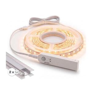 Imagine Set 1x bandă LED cu senzor FLEX LED/3, 6W/4xAA, 2 m + 2x profil încastrat de 1 m