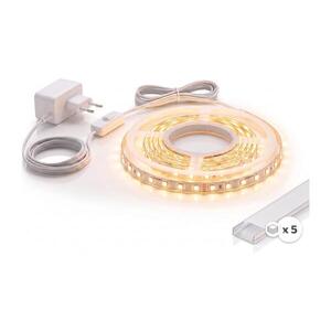 Imagine SET 1x bandă LED MYLIVING LIGHTSTRIP LED/22W/230V 5 m + 5x profil încastrat de 1 m