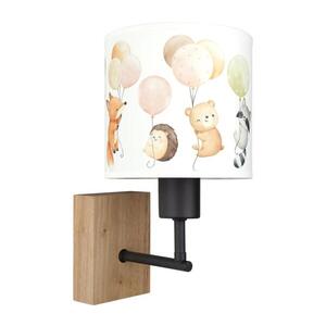 Imagine BRILAGI - Lampă de perete BOBO WOOD 1xE27/25W/230V stejar/negru/alb/cu animale