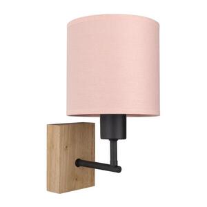 Imagine BRILAGI - Lampă de perete BOBO WOOD 1xE27/25W/230V stejar/negru/roz