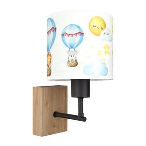 Imagine BRILAGI - Lampă de perete BOBO WOOD 1xE27/25W/230V stejar/negru/alb/cu motive animale