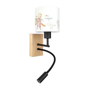 Imagine BRILAGI - Lampă LED flexibilă BOBO WOOD 1xE27/25W/230V + LED/3W stejar/negru/alb/imprimeu animal.