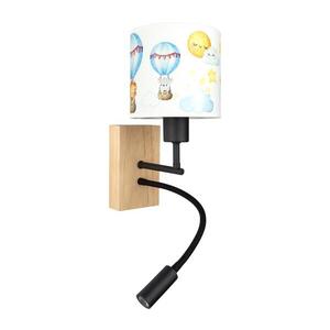Imagine BRILAGI - Lampă LED Flex. BOBO WOOD 1xE27/25W/230V + LED/3W stejar/negru/alb/motiv animal.