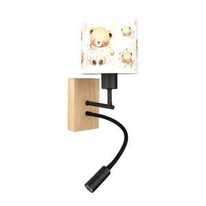 Imagine BRILAGI - Lampă LED Flex. BOBO WOOD 1xE27/25W/230V + LED/3W stejar/negru/alb/miere