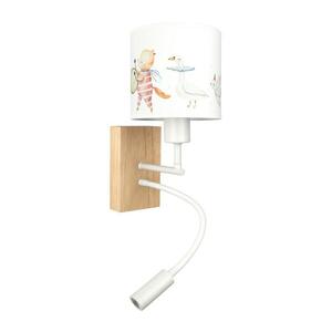 Imagine BRILAGI - Lampă LED Flex. BOBO WOOD 1xE27/25W/230V + LED/3W stejar/alb/cu motive animale