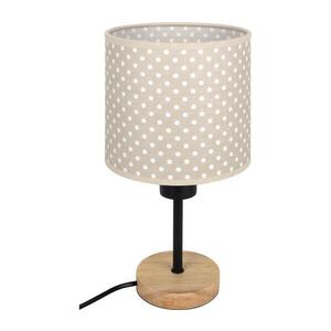 Imagine BRILAGI - Lampă de masă BOBO WOOD 1xE27/25W/230V stejar/negru/bej/buline