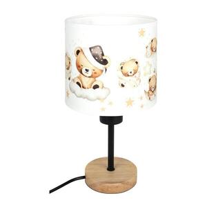 Imagine BRILAGI - Lampă de masă BOBO WOOD 1xE27/25W/230V stejar/negru/alb/ursuleți