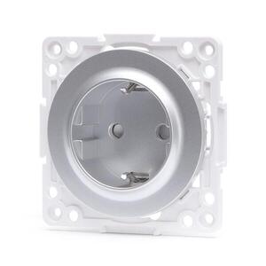 Imagine - Priză de perete SCHUKO fără ramă 250V/16A, argintie