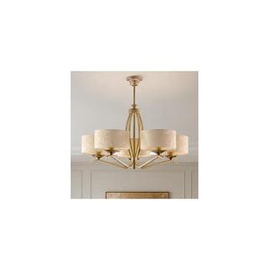 Imagine BRILAGI - Lustru pe tijă SAPHIRE 5xE27/15W/230V diam. 66 cm crem/auriu/patină