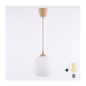 Imagine BRILAGI - Pendul LED pe cablu RETRO GLASS 1xE27/60W/230V Ø 15 cm bej/alb