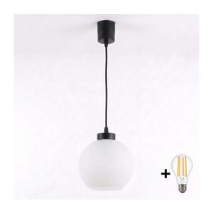 Imagine BRILAGI - Lustră LED suspendată pe cablu RETRO GLASS 1xE27/60W/230V Ø 15 cm negru/alb