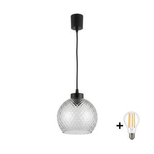 Imagine BRILAGI - Lustră LED pe cablu R GLASS 1xE27/60W/230V, diam. 25 cm, negru/gri fumuriu