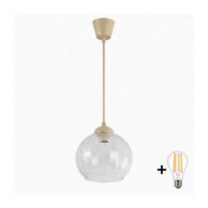 Imagine BRILAGI - Lustră LED pe cablu RETRO GLASS 1xE27/60W/230V Ø 25 cm bej/transparent