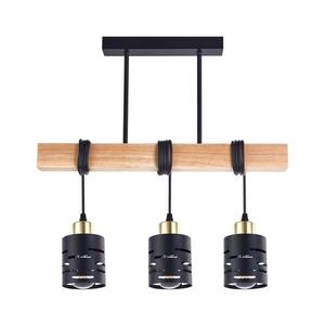 Imagine Lustră suspendată pe cablu ELEN, 3x E27/35W/230V, negru/auriu/maro